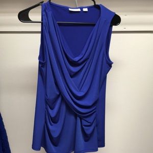 New York & Company Blue Shortsleeve Tank